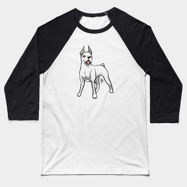 Dog - Boxer - White Baseball T-Shirt by Jen's Dogs Custom Gifts and Designs